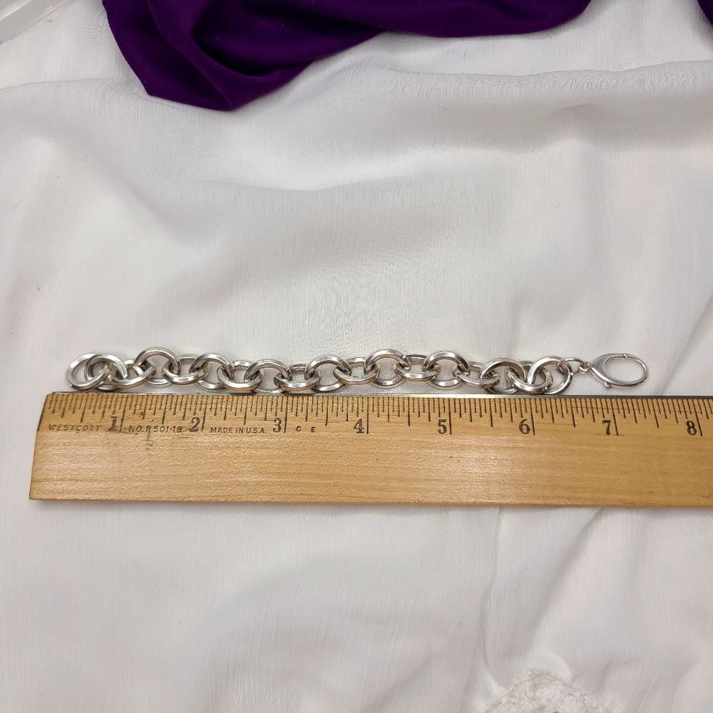 Sterling Silver Oval Link Braclet - image 7